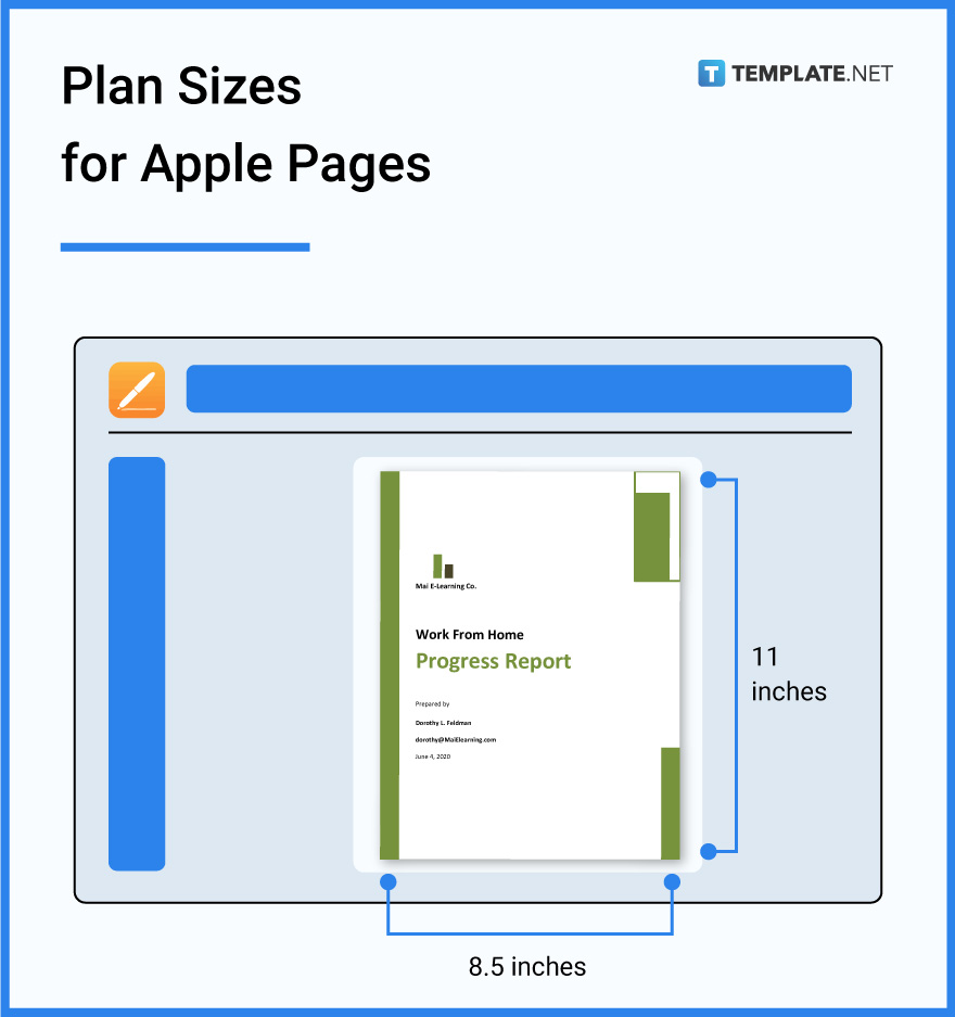report sizes for apple pages