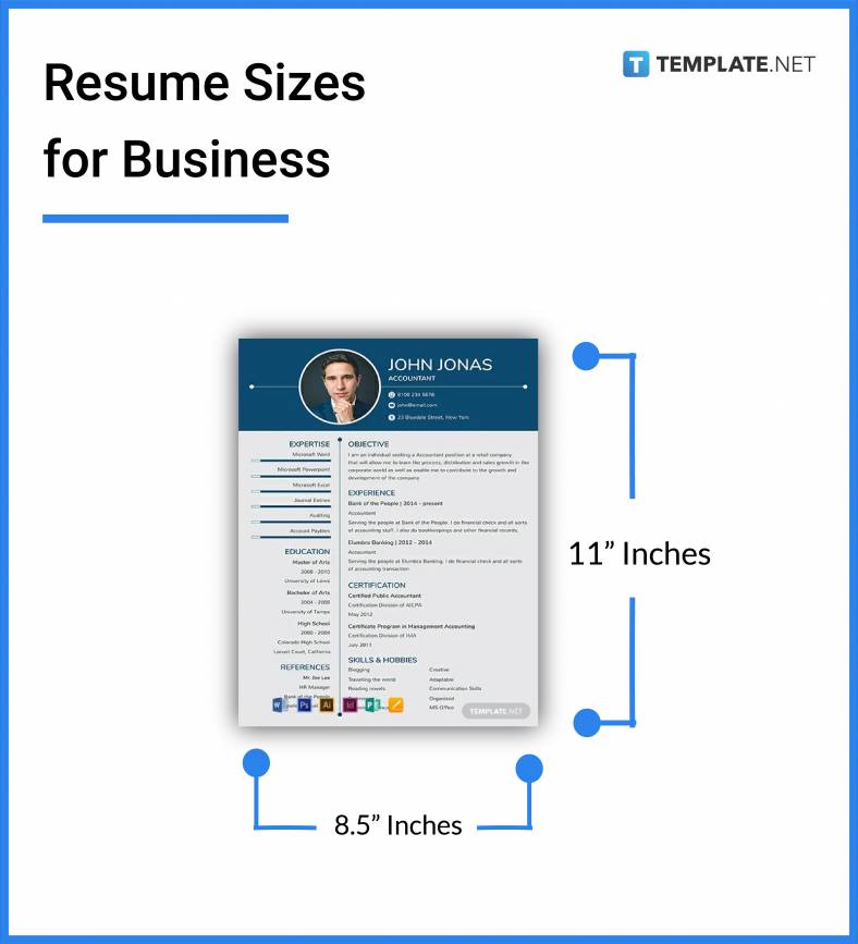 correct paper size of resume