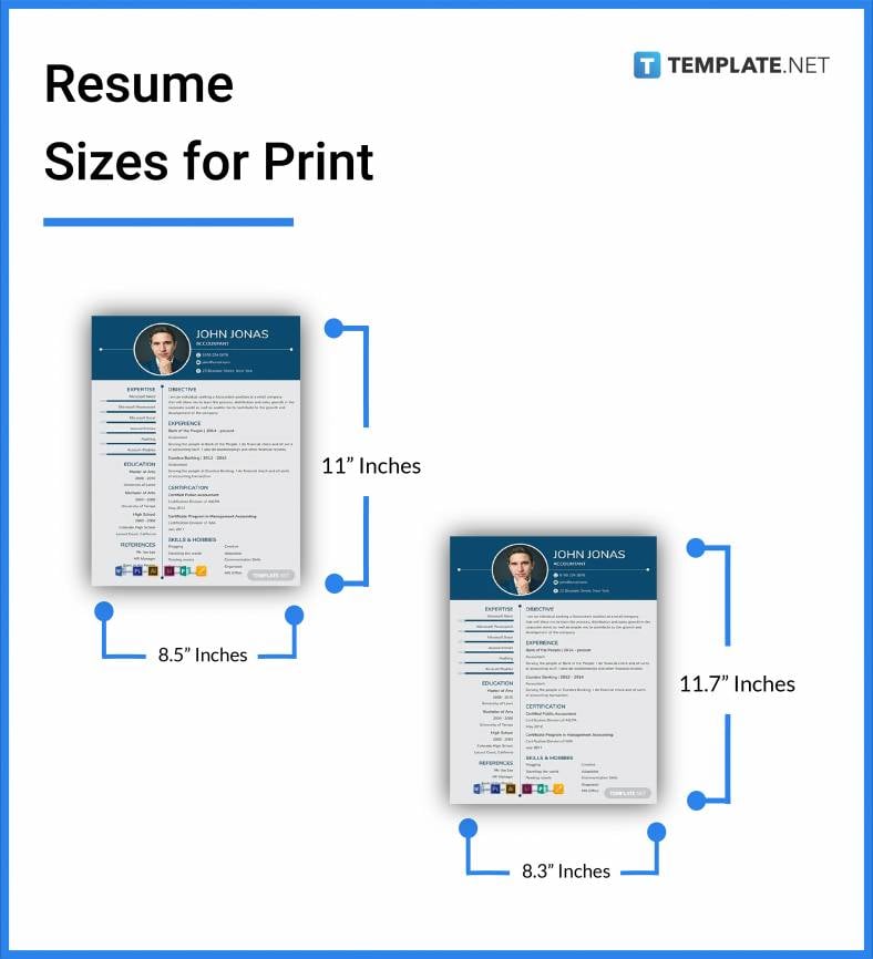 resume format paper size