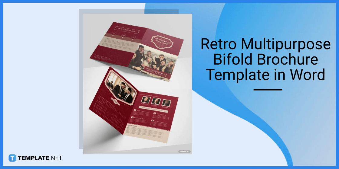 retro multipurpose bifold brochure template in word