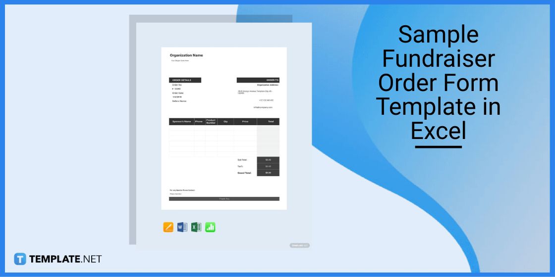 sample fundraiser order form template in excel