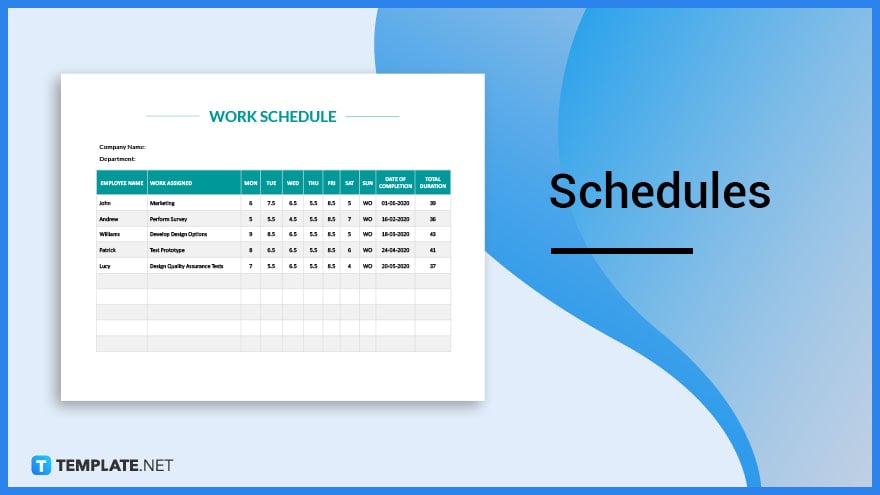 schedules