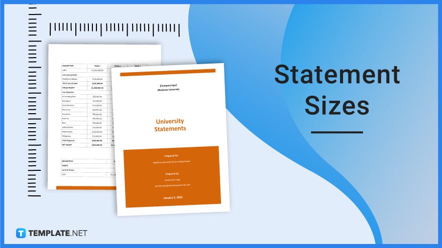 statement sizes