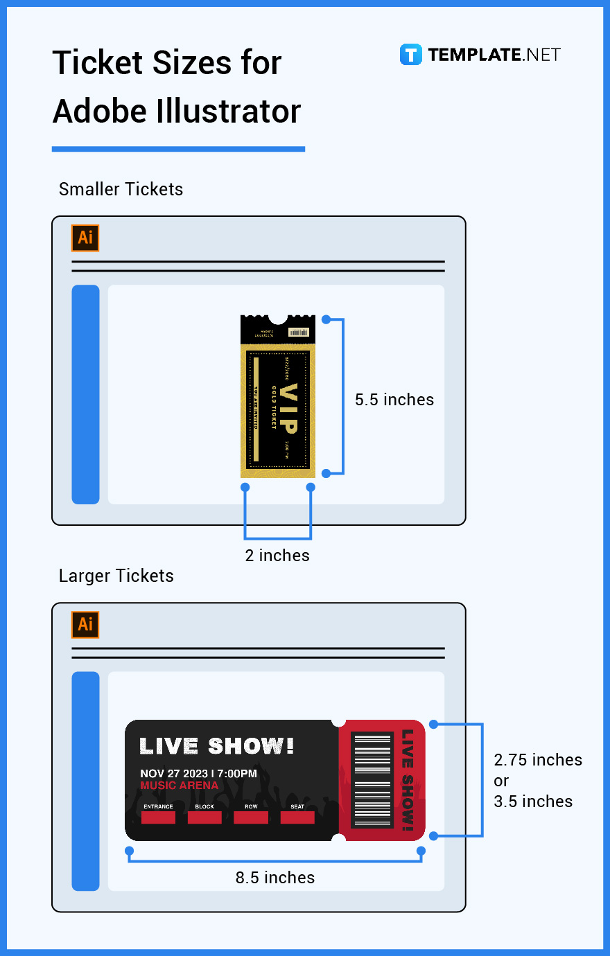 Ticket Size Dimension, Inches, mm, cms, Pixel