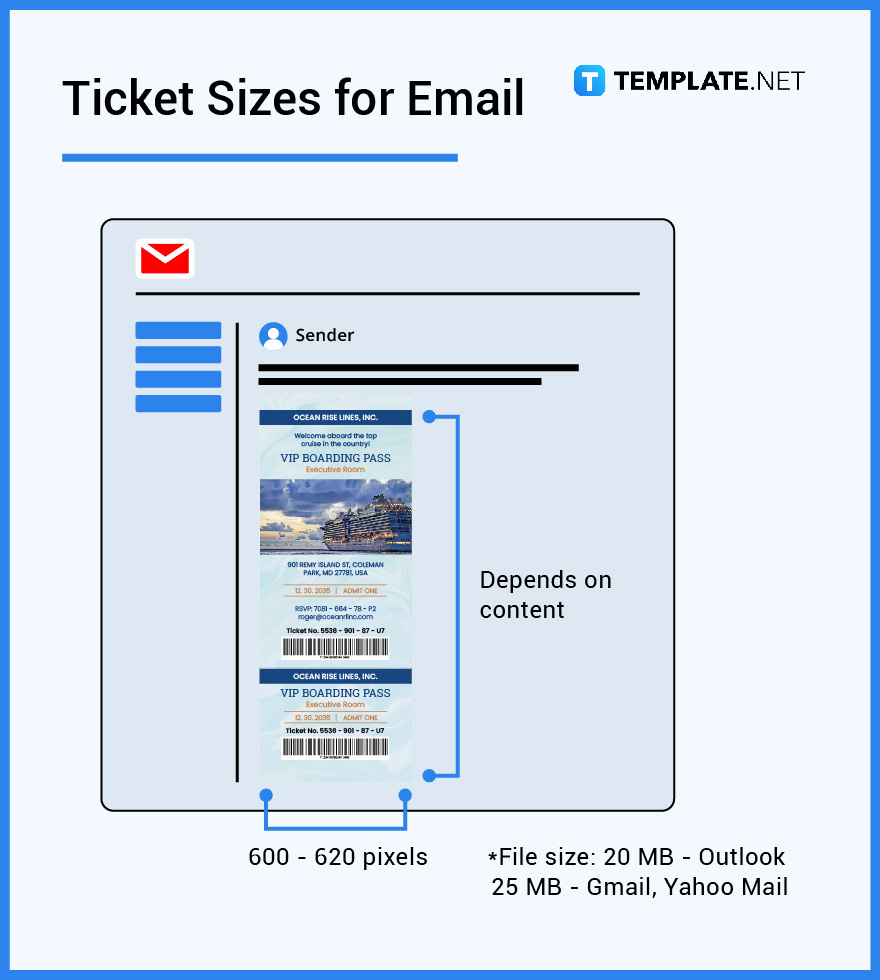 Ticket Size Dimension, Inches, mm, cms, Pixel
