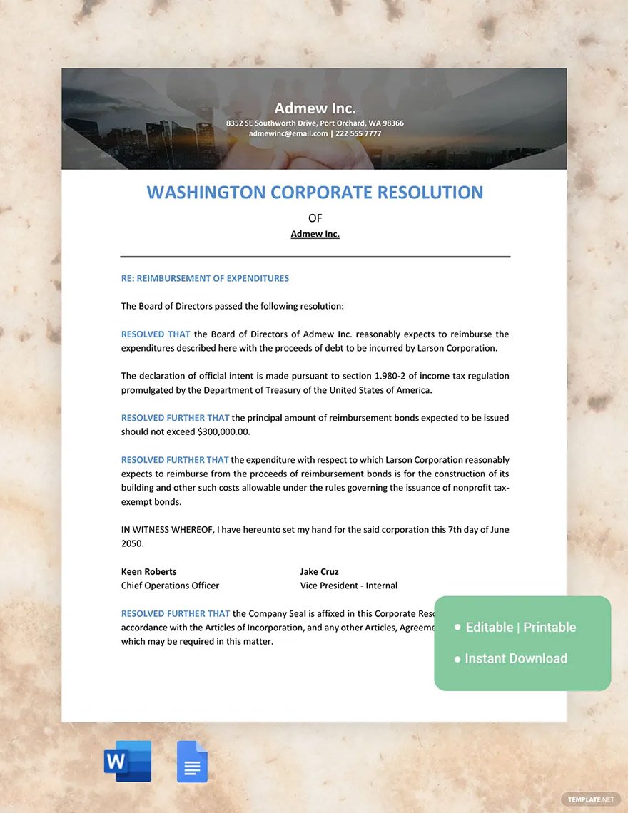 washington-corporate-resolution