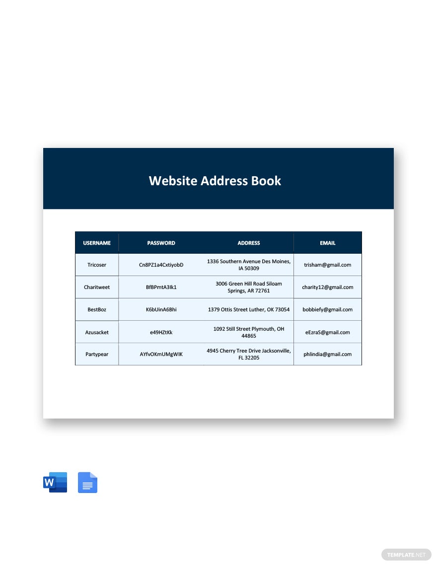 Address Book Ideas Examples 2023