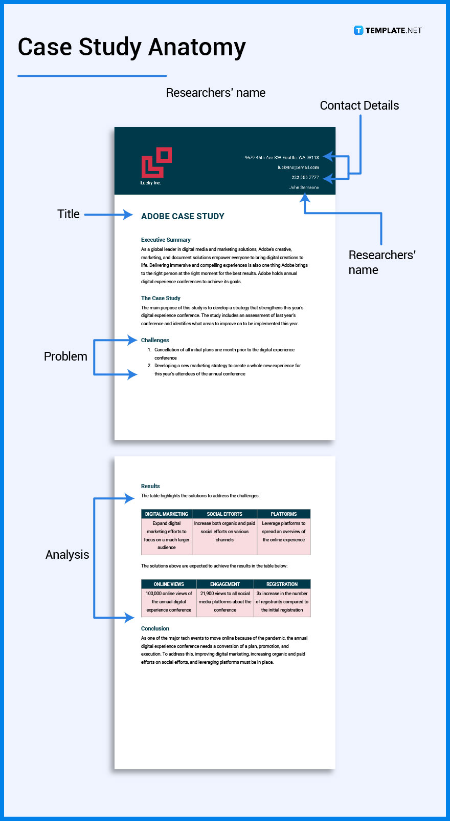 what are the 4 parts of a case study