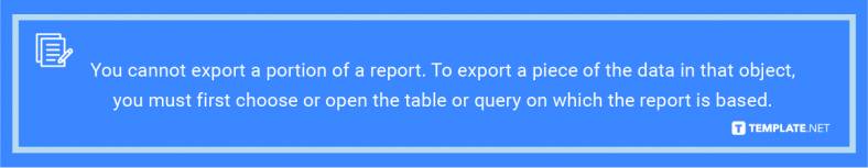 you cannot export a portion of a report dialog box 788x
