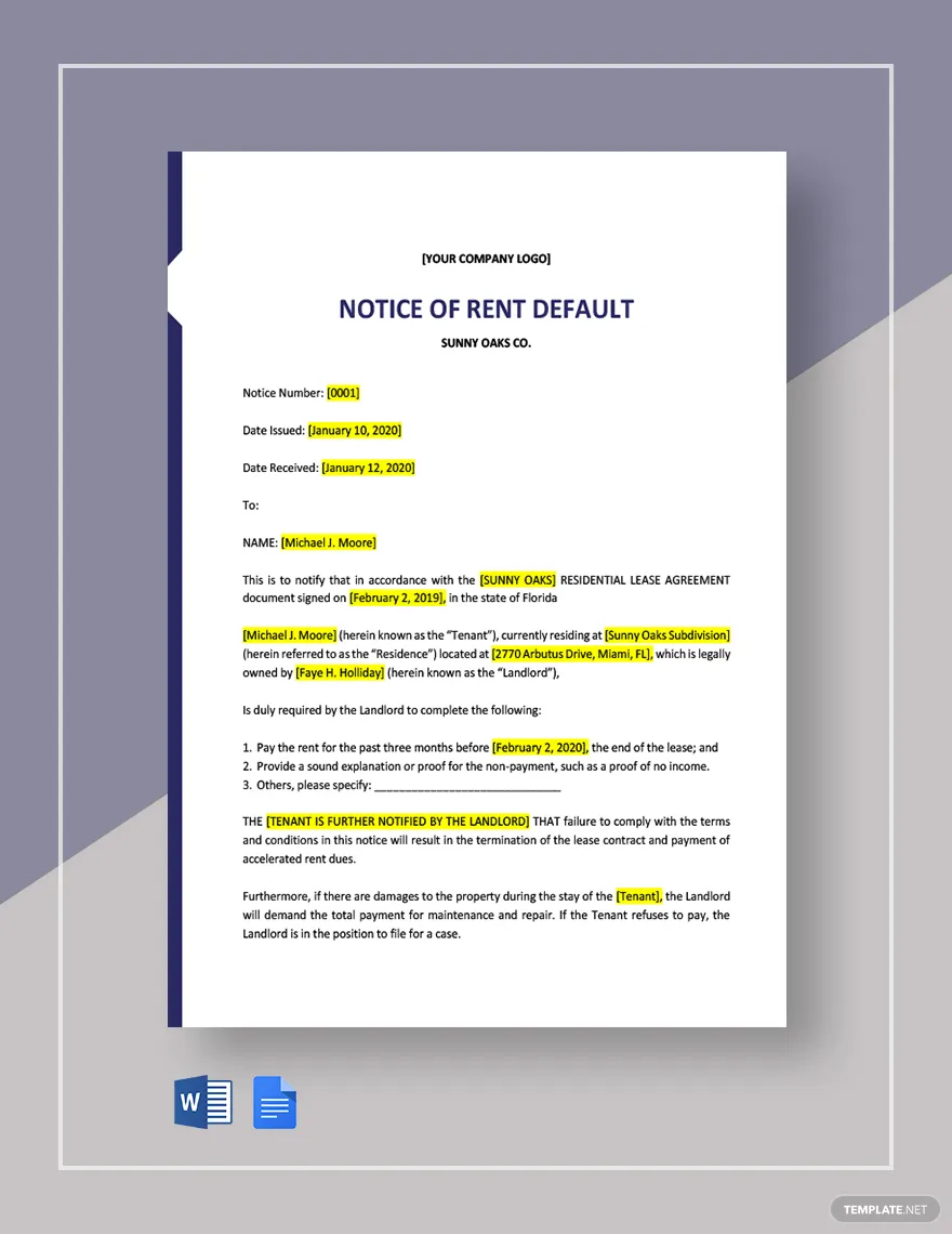 rent notice