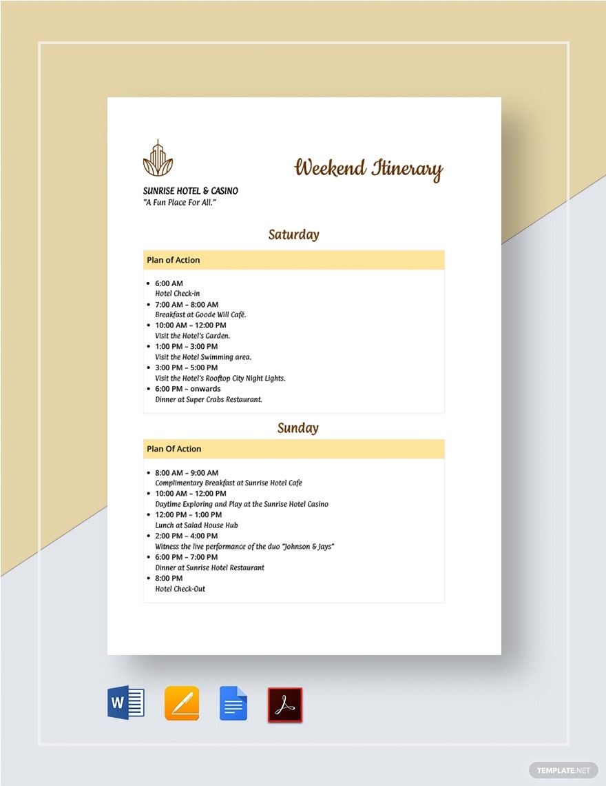 Itinerary - What is a Itinerary? Definition, Types, Uses | Free ...