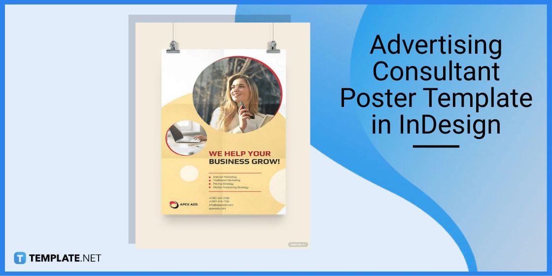 advertising consultant poster template in indesign