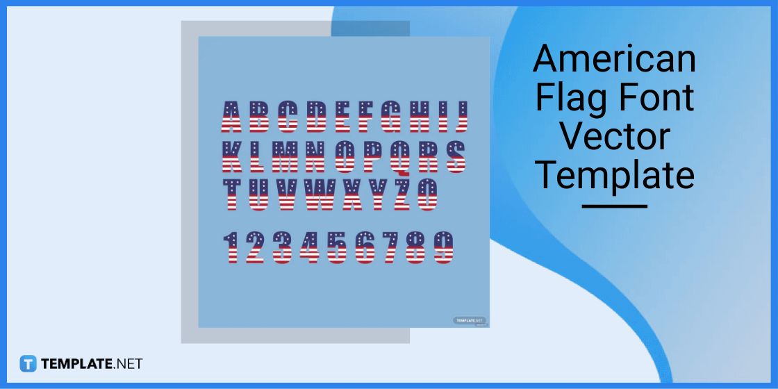american flag font vector template