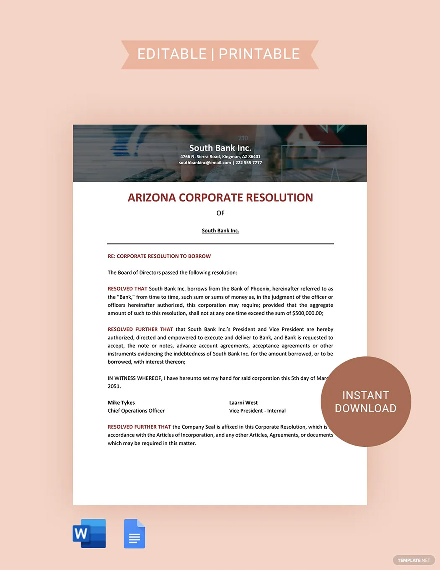 arizona-corporate-resolution-ideas-and-examples