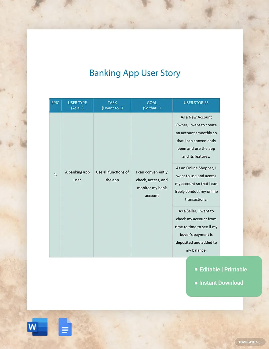 banking-app-user-story