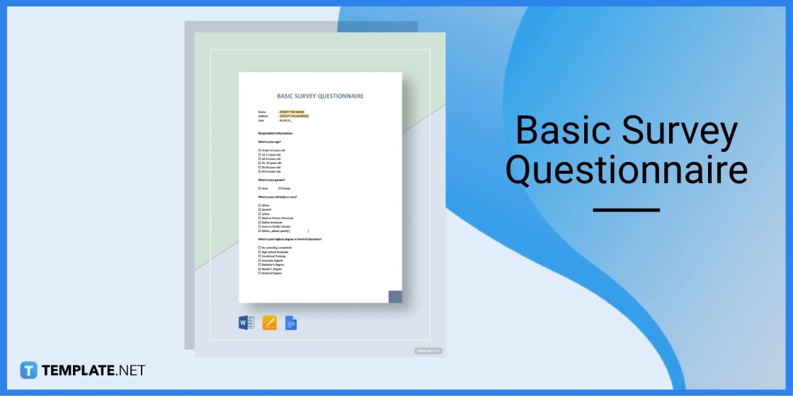 basic survey questionnaire template