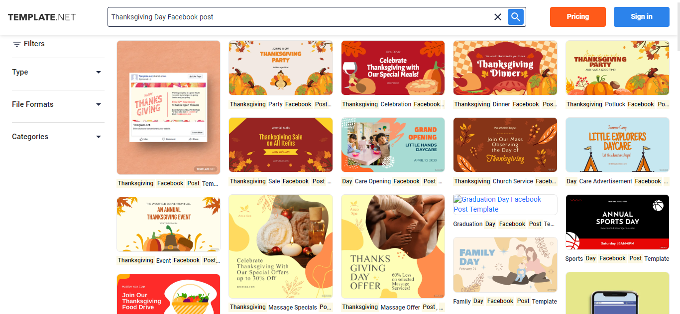 choose a beautiful thanksgiving facebook post template