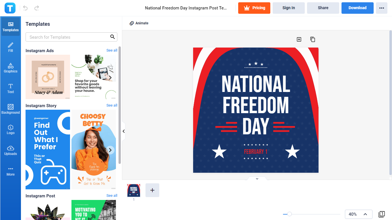 choose-a-free-national-freedom-day-instagram-post-template