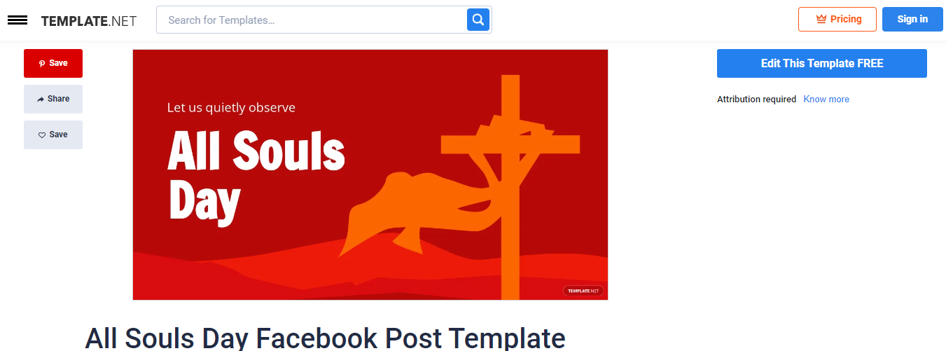 choose an all souls day facebook post template