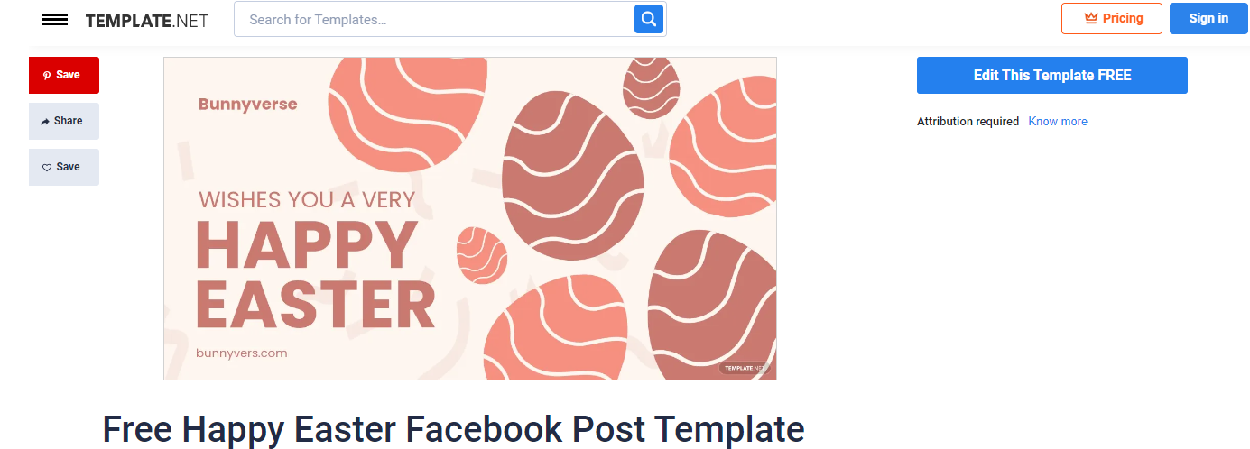 choose an easter facebook post template