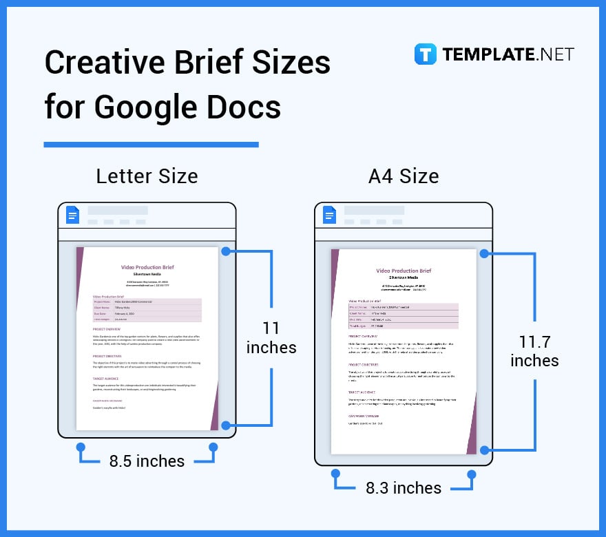 creative brief sizes for google docs