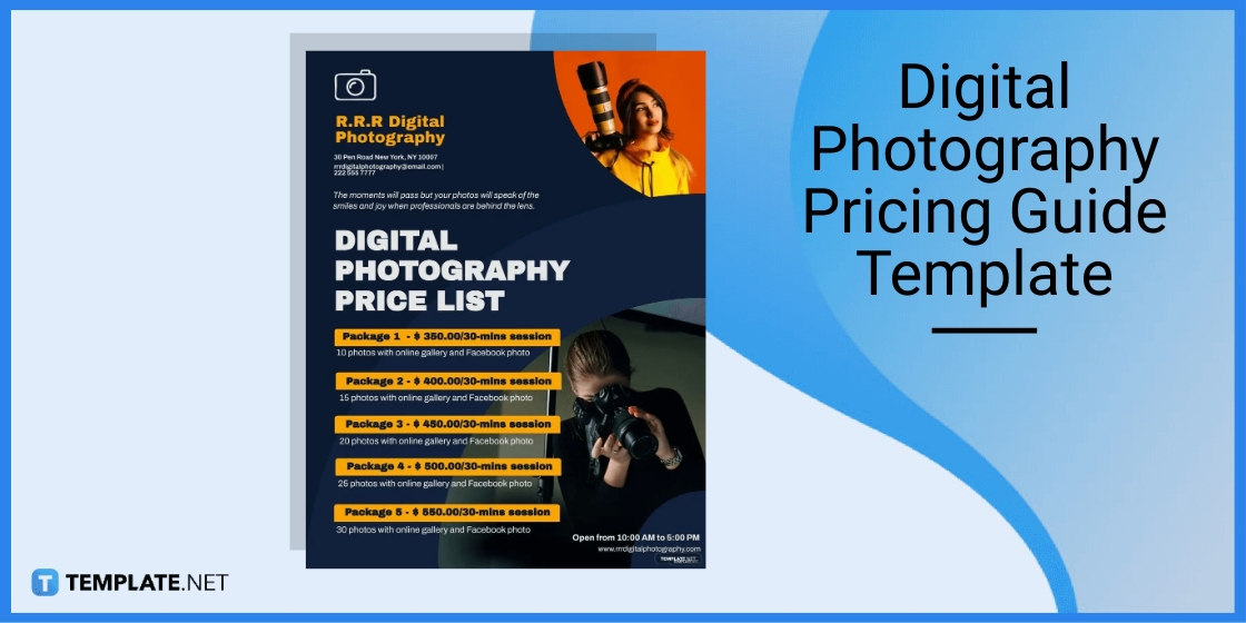 digital photography pricing guide template