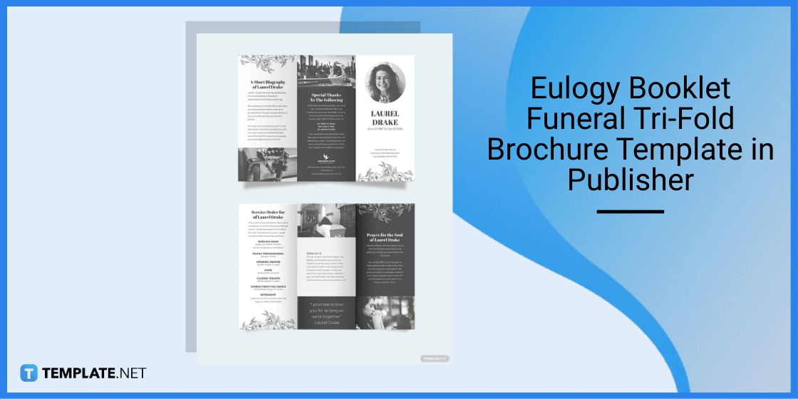eulogy booklet funeral tri fold brochure template in publisher