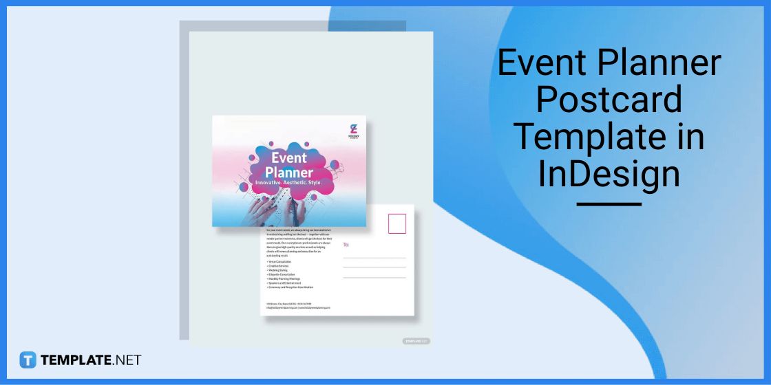 event planner postcard template in indesign
