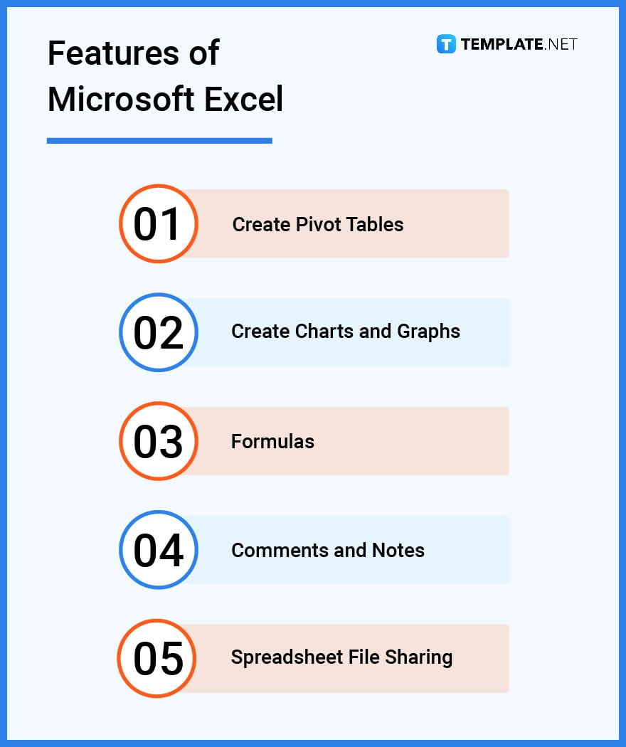 features of microsoft excel