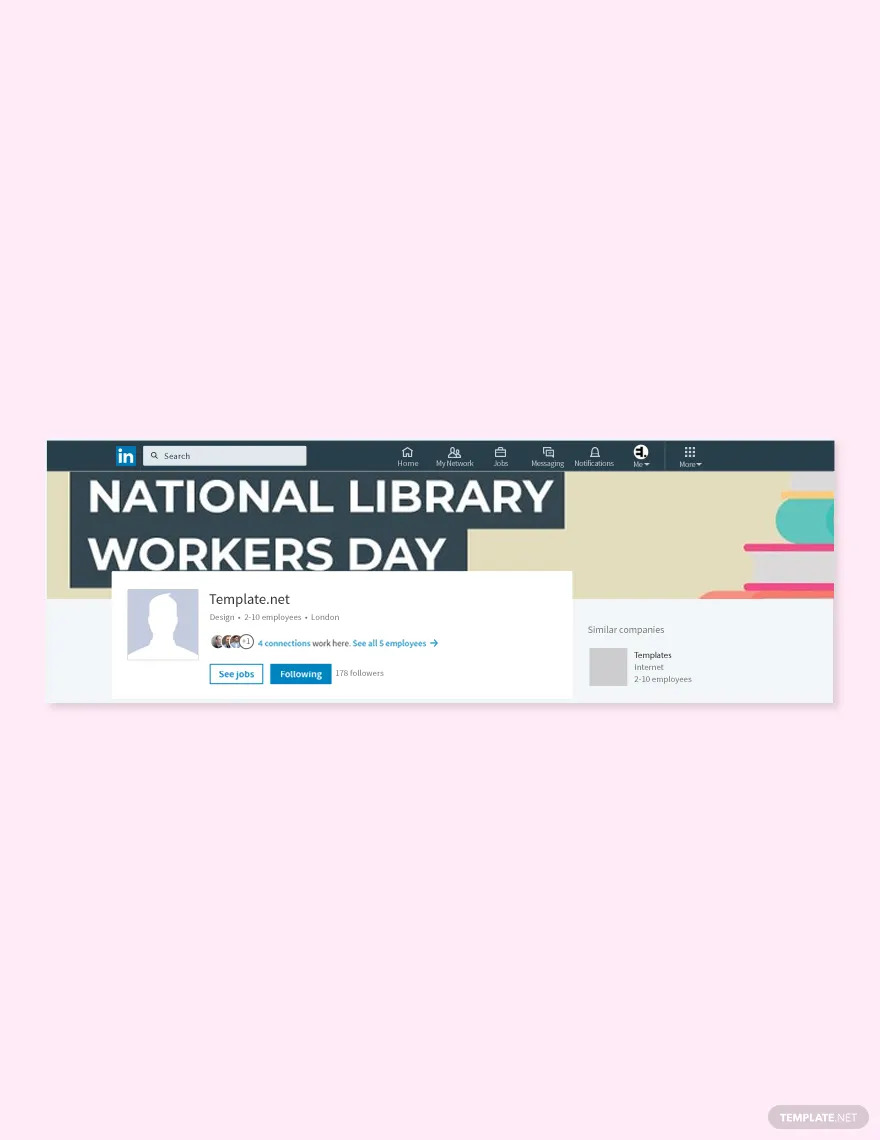 free-national-library-workers-day-linkedin-company-cover-template-2x