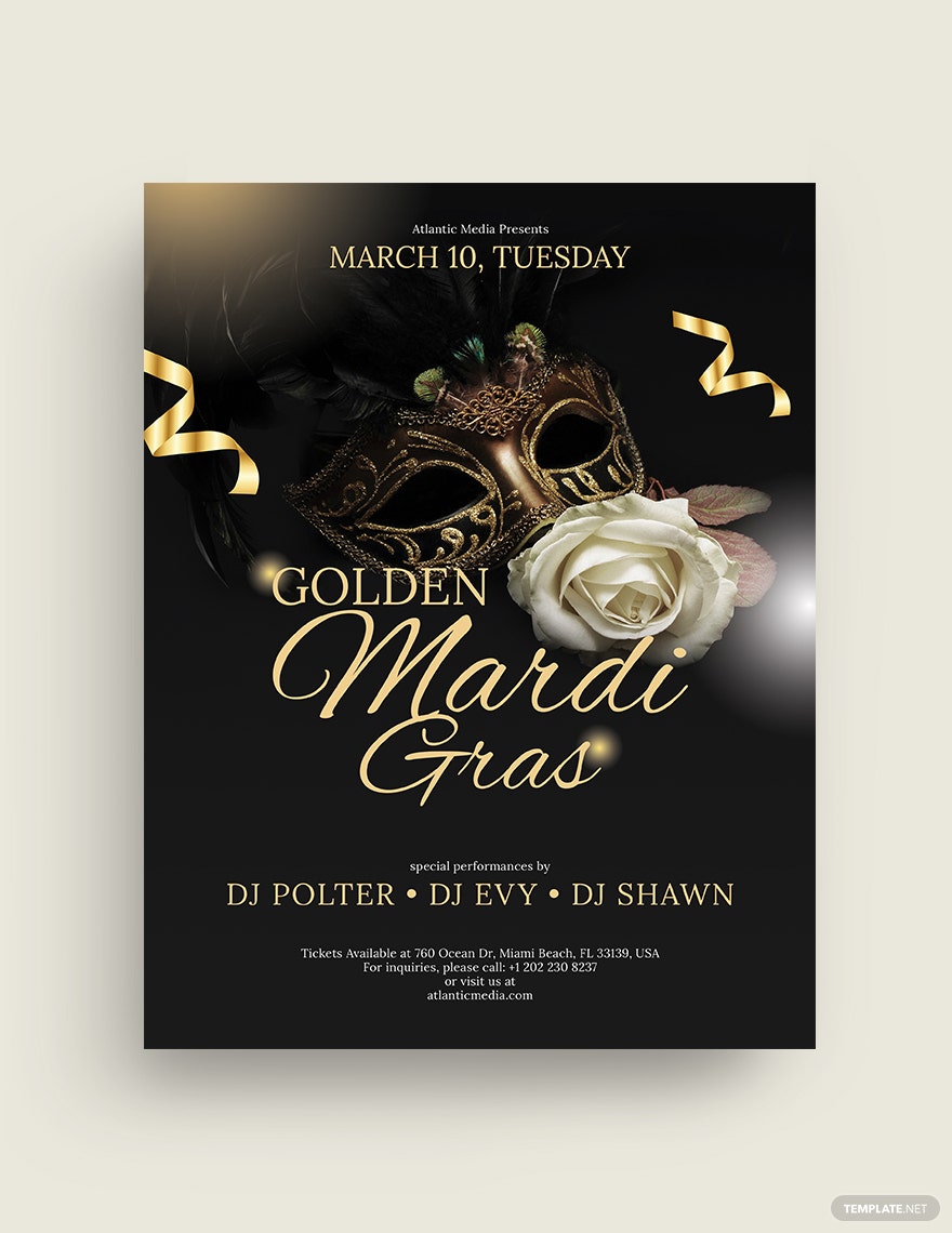 golden mardi gras flyer