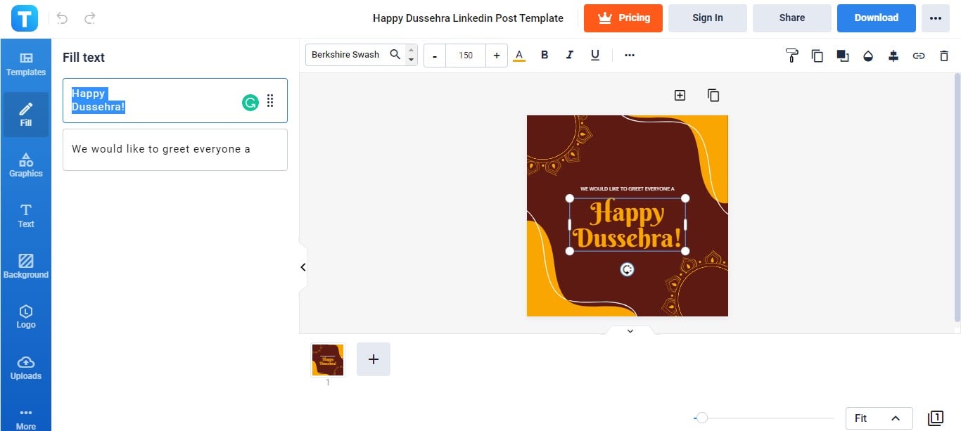 happily-write-your-dussehra-greeting-in-the-fill-text-box