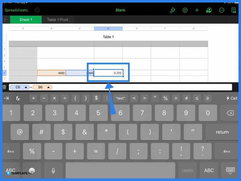 How to Calculate the Percentage Using Apple Numbers