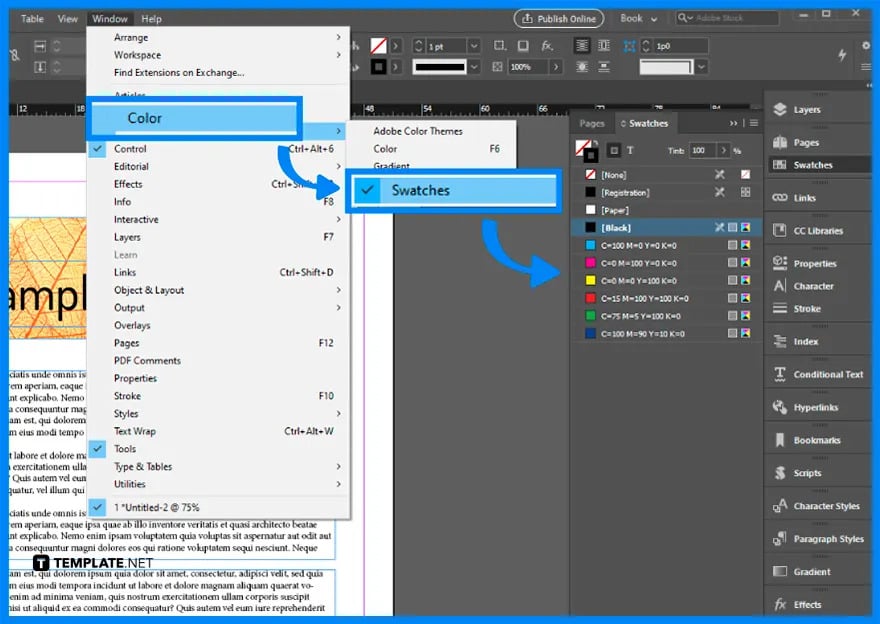 how to change background color on adobe indesign step