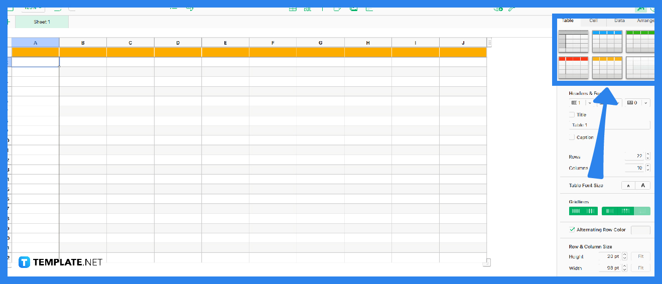 how to change headers and footers in apple numbers step 0