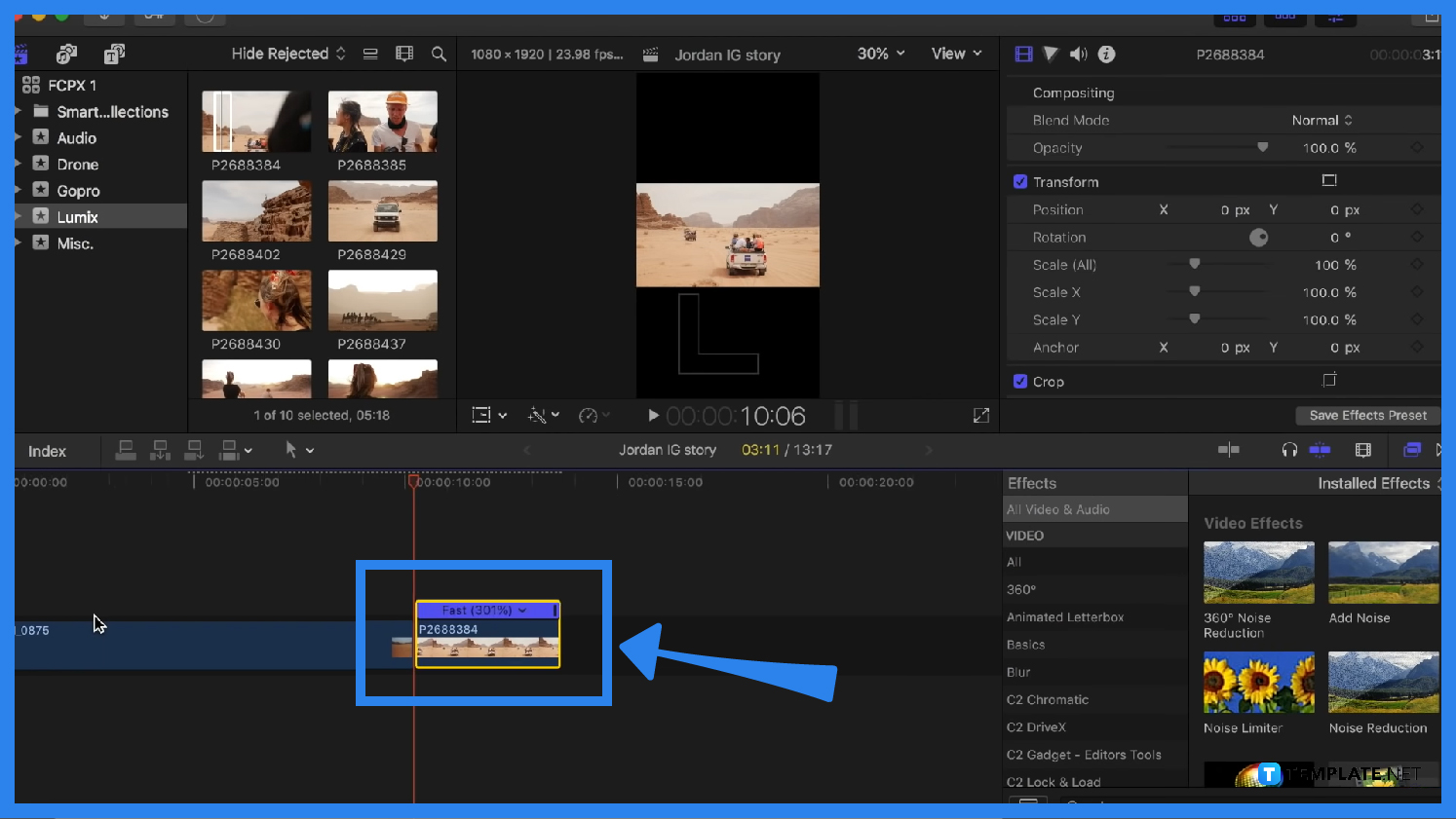 How to Compose Video in Apple Final Cut Pro - Step 1