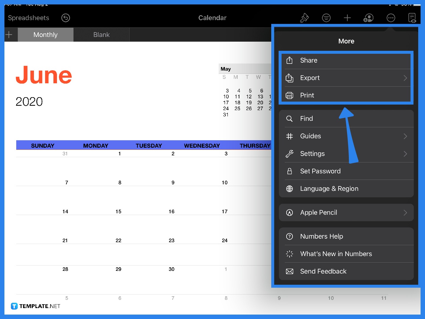 How to Create a Calendar in Apple Numbers - Step 4