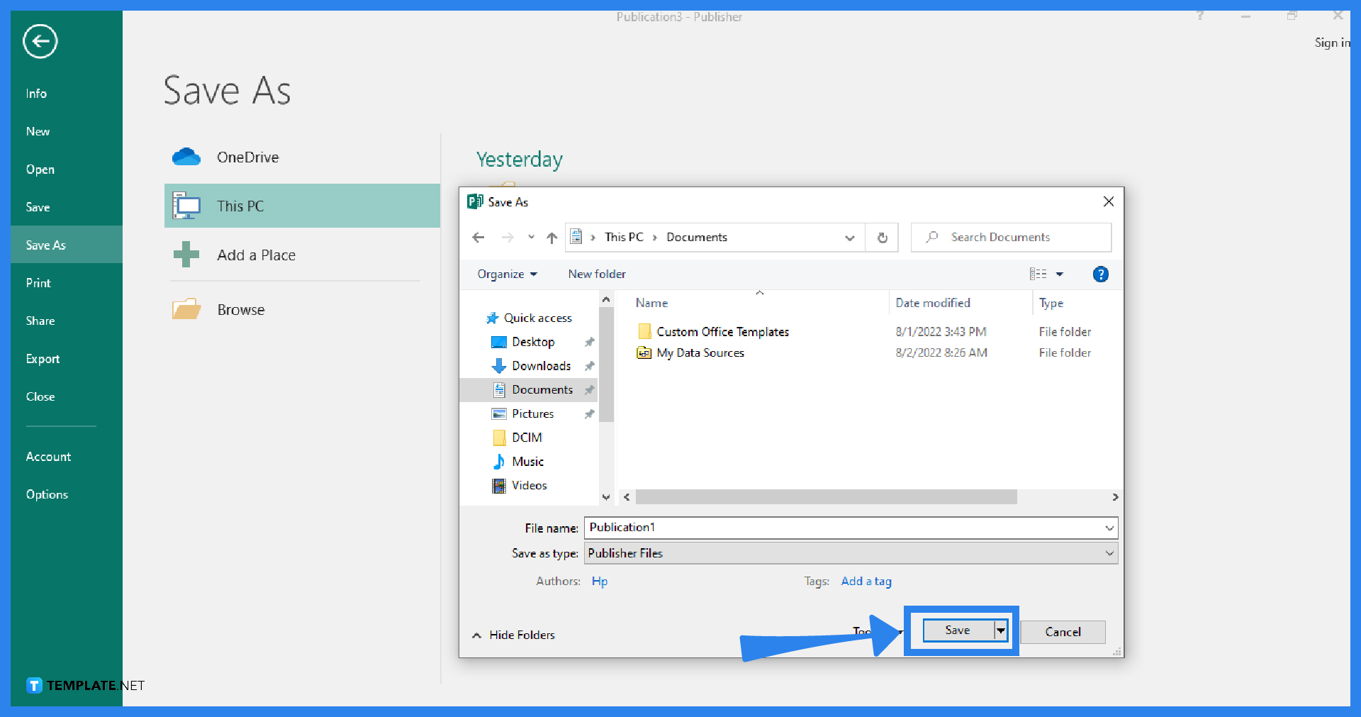 parts of microsoft publisher 2022