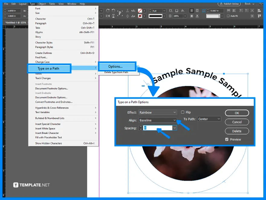 how to curve text in adobe indesign steps 0