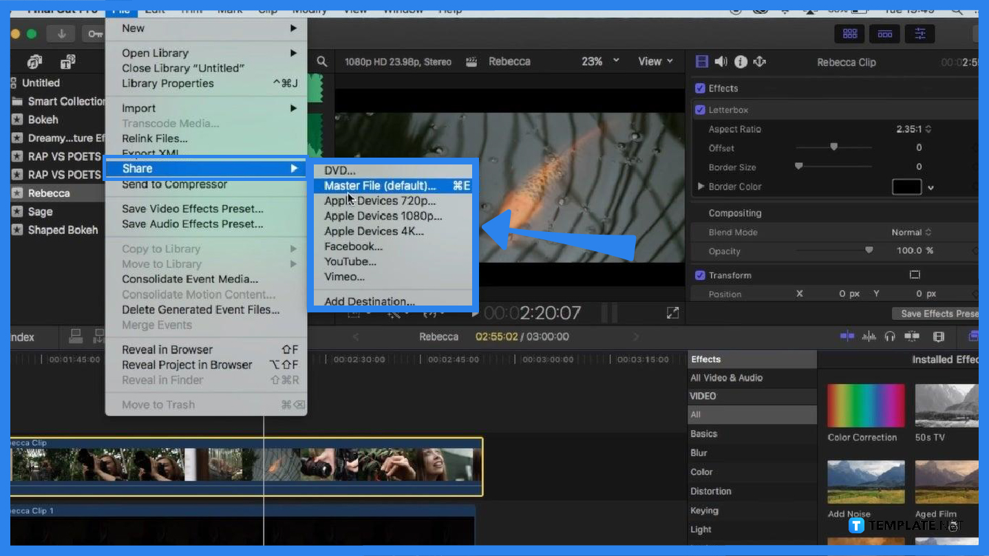 how to export a high resolution movie out of final cut pro step 0