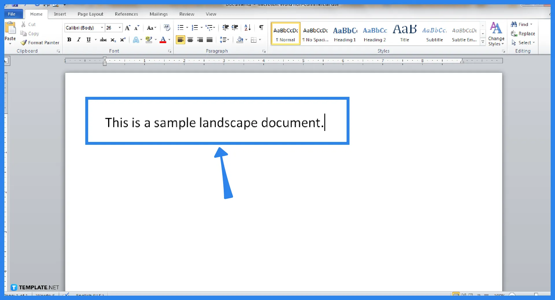 landscape on microsoft word