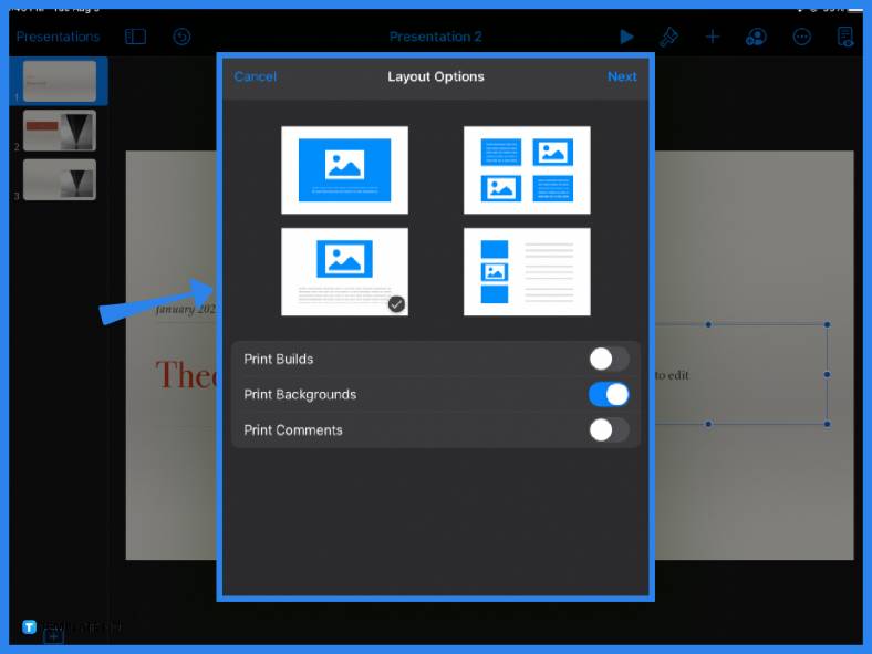 how to print a keynote presentation