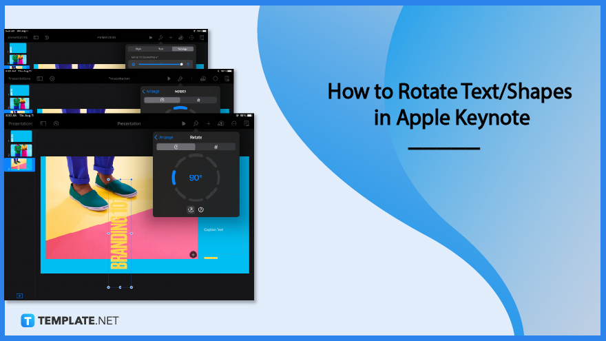 how to rotate on keynote