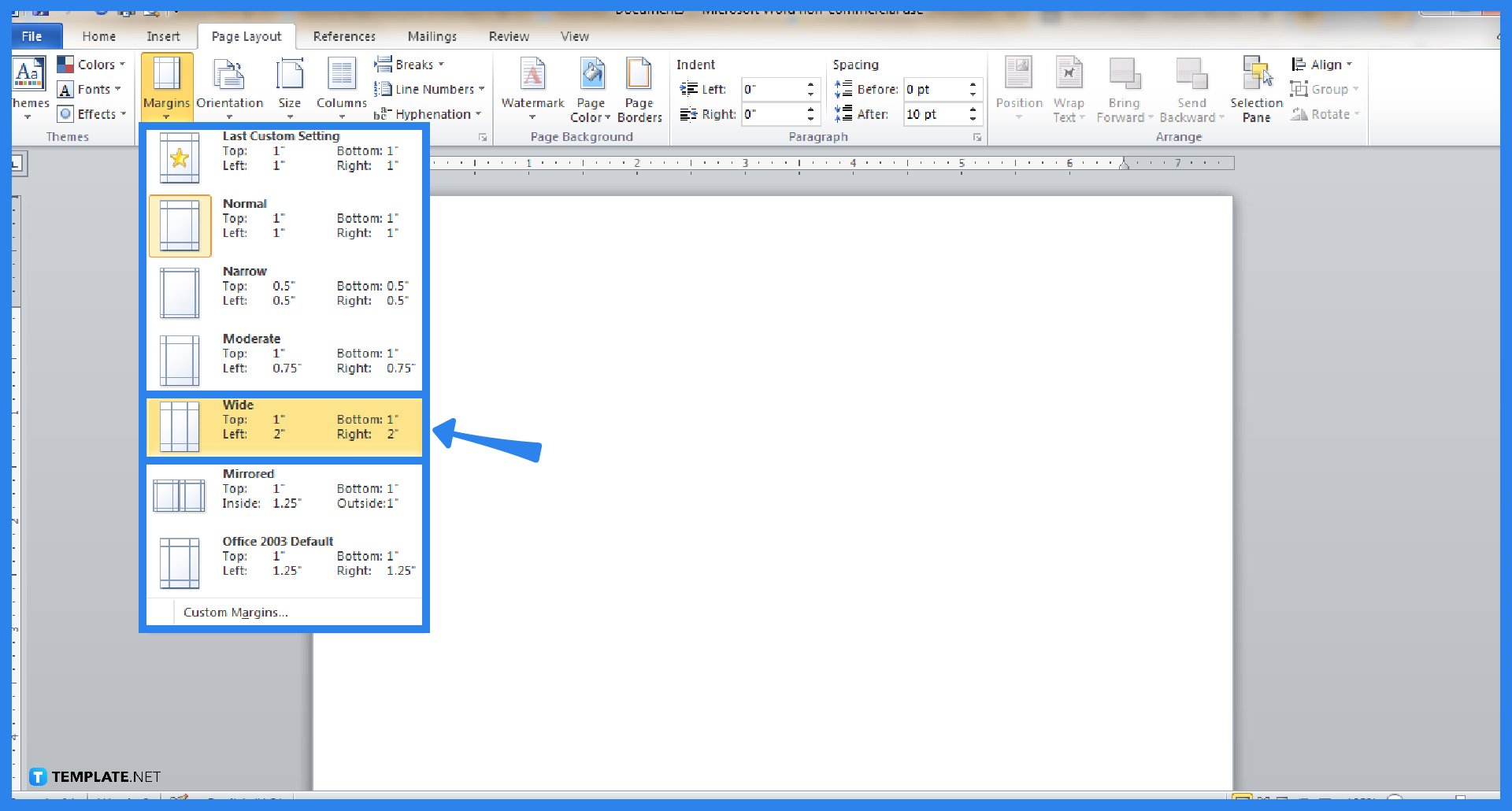 How to Set Margins in Microsoft Word - Step 4