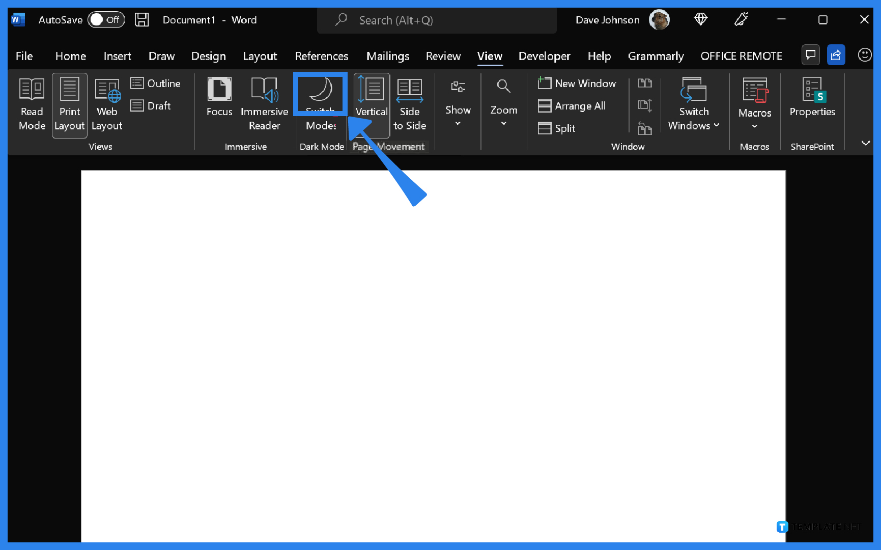 how to switch microsoft word from dark mode step 0