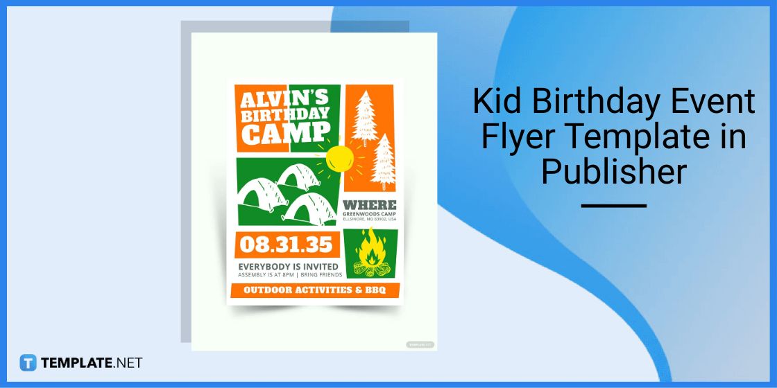 kid birthday event flyer template in publisher