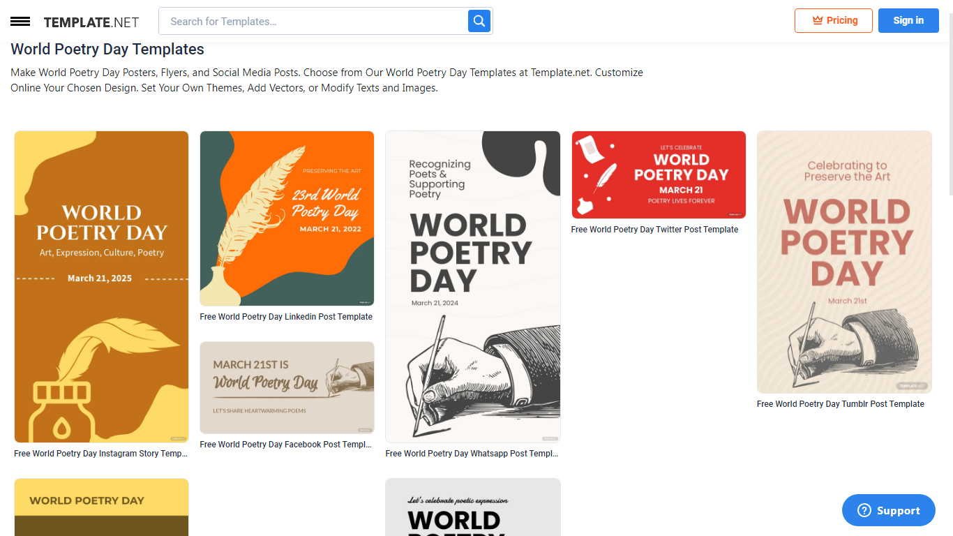 look-for-your-preferred-world-poetry-day-twitter-post-template