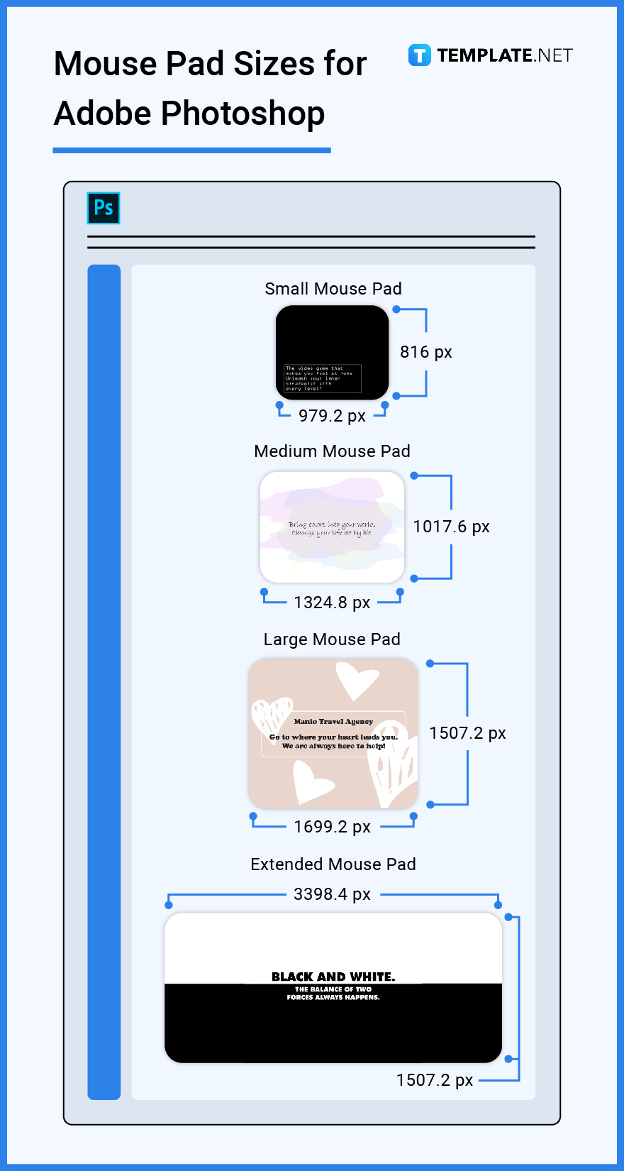 Mouse Pad Size Dimension, Inches, mm, cms, Pixel