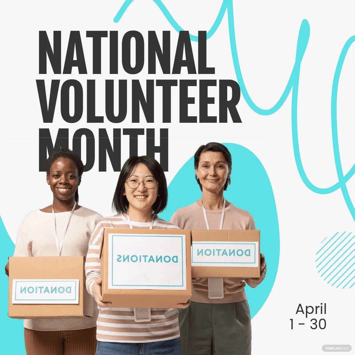 national volunteer month linkedin post template