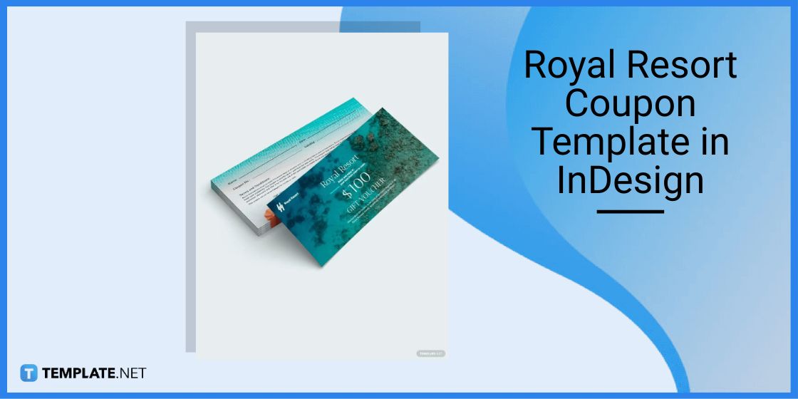 royal resort coupon template in indesign
